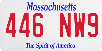 MA license plate 446NW9