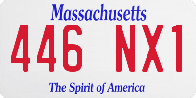 MA license plate 446NX1