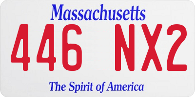 MA license plate 446NX2