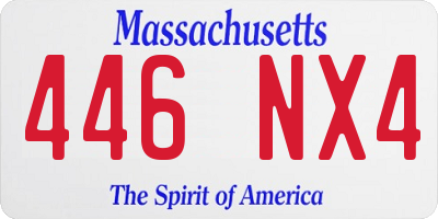 MA license plate 446NX4
