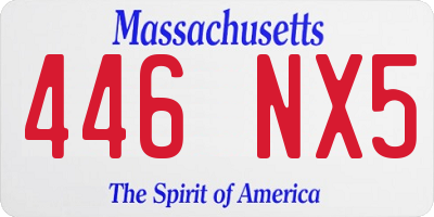 MA license plate 446NX5