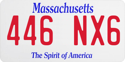 MA license plate 446NX6