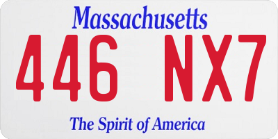 MA license plate 446NX7