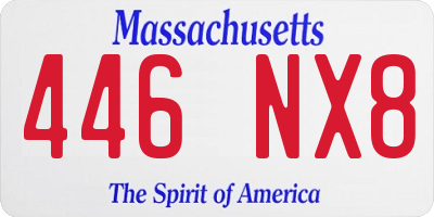 MA license plate 446NX8