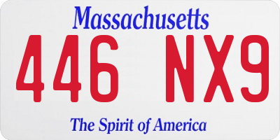 MA license plate 446NX9