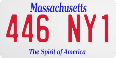 MA license plate 446NY1
