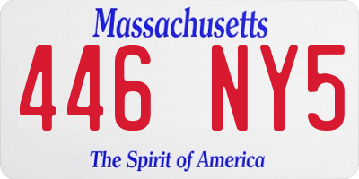 MA license plate 446NY5