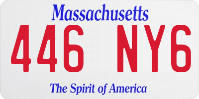 MA license plate 446NY6