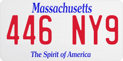 MA license plate 446NY9