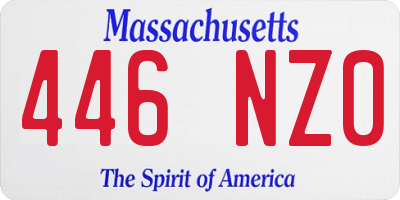 MA license plate 446NZ0