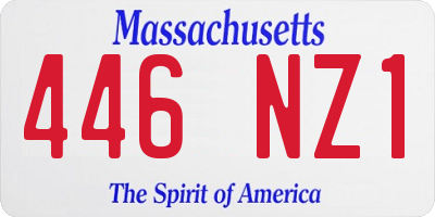 MA license plate 446NZ1
