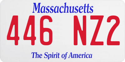 MA license plate 446NZ2