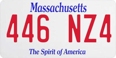 MA license plate 446NZ4