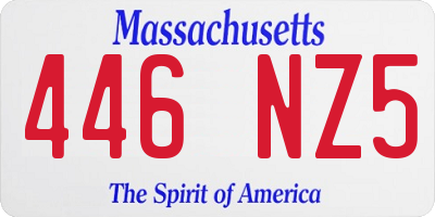 MA license plate 446NZ5
