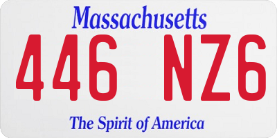 MA license plate 446NZ6