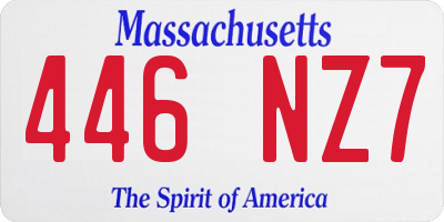 MA license plate 446NZ7