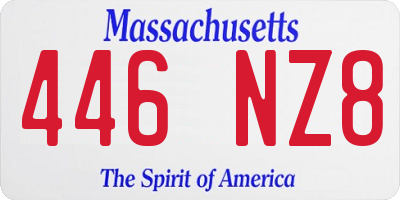 MA license plate 446NZ8
