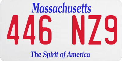 MA license plate 446NZ9