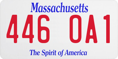 MA license plate 446OA1