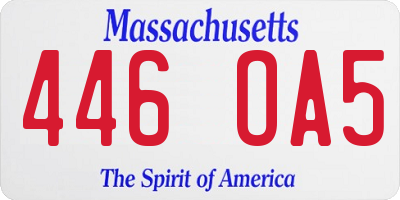 MA license plate 446OA5