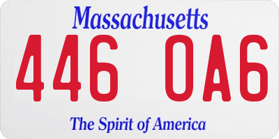 MA license plate 446OA6