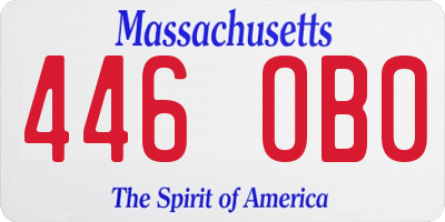 MA license plate 446OB0