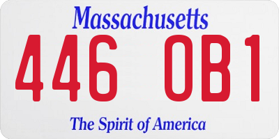 MA license plate 446OB1