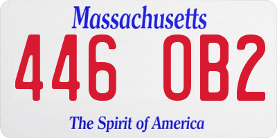 MA license plate 446OB2