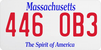 MA license plate 446OB3