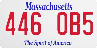 MA license plate 446OB5