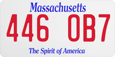 MA license plate 446OB7