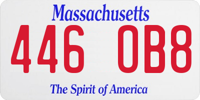 MA license plate 446OB8