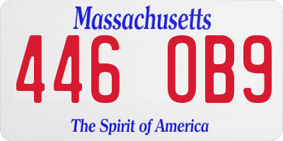 MA license plate 446OB9
