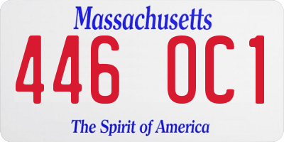 MA license plate 446OC1