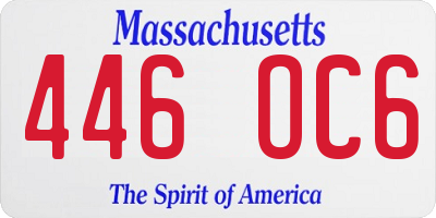MA license plate 446OC6