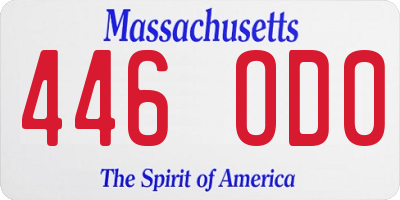 MA license plate 446OD0