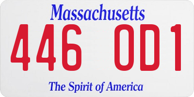 MA license plate 446OD1