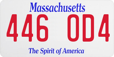 MA license plate 446OD4