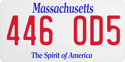 MA license plate 446OD5