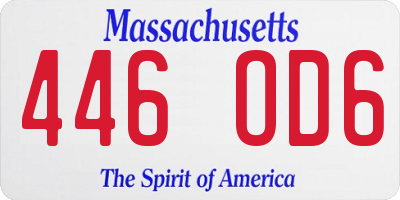 MA license plate 446OD6