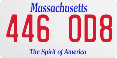 MA license plate 446OD8