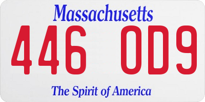 MA license plate 446OD9