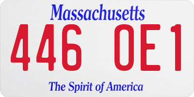 MA license plate 446OE1