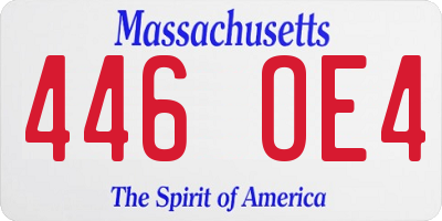 MA license plate 446OE4