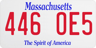 MA license plate 446OE5