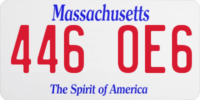 MA license plate 446OE6