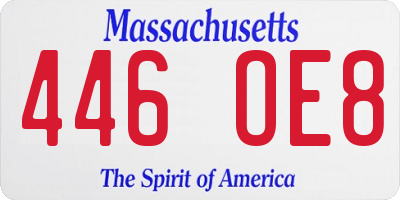 MA license plate 446OE8