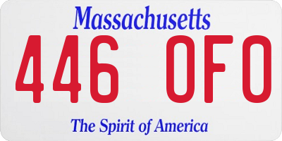 MA license plate 446OF0