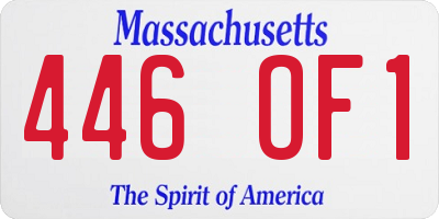 MA license plate 446OF1