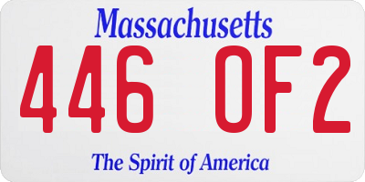 MA license plate 446OF2